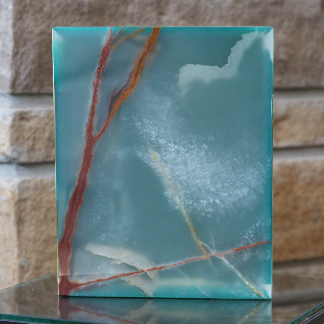 Eternity Onyx Aquamarine Rectangle Urn