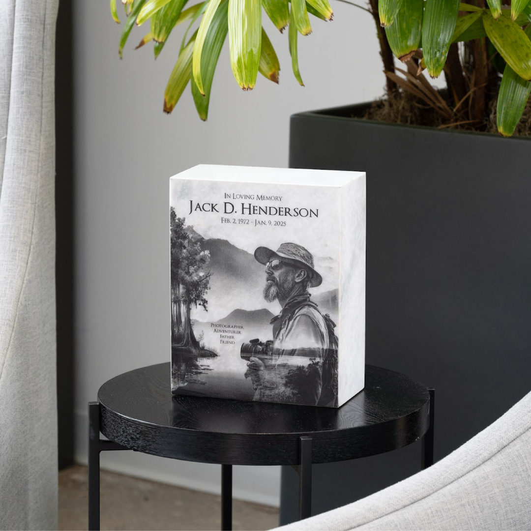 Eternity Antique White Rectangle Urn