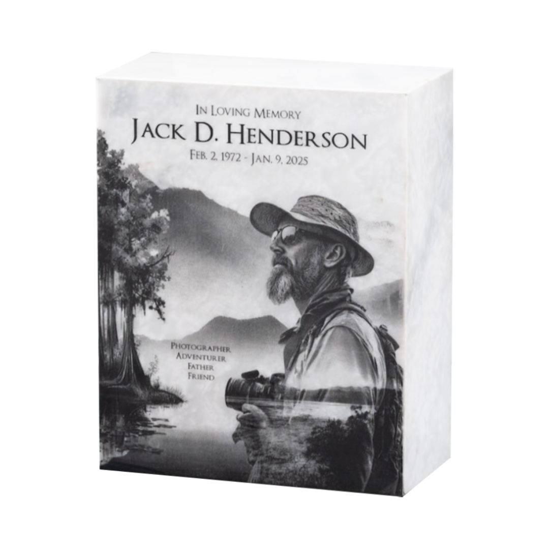 Eternity Antique White Rectangle Urn