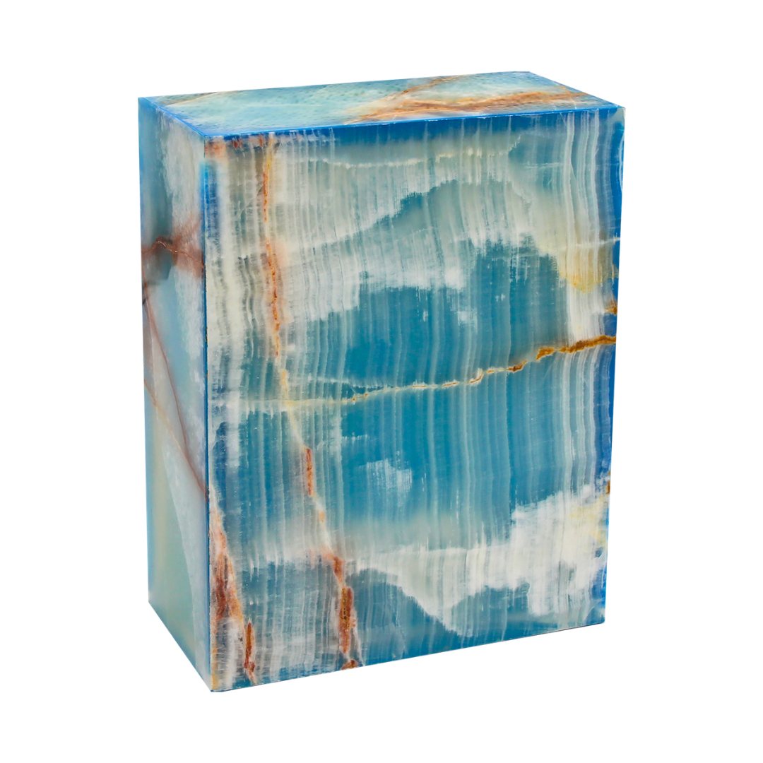 Eternity Onyx Aquamarine Rectangle Urn