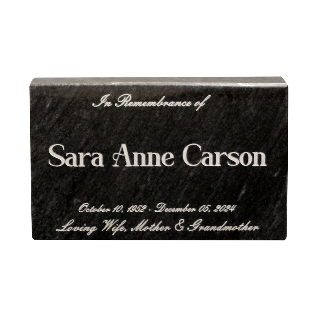 Niche Name Plaque Ebony
