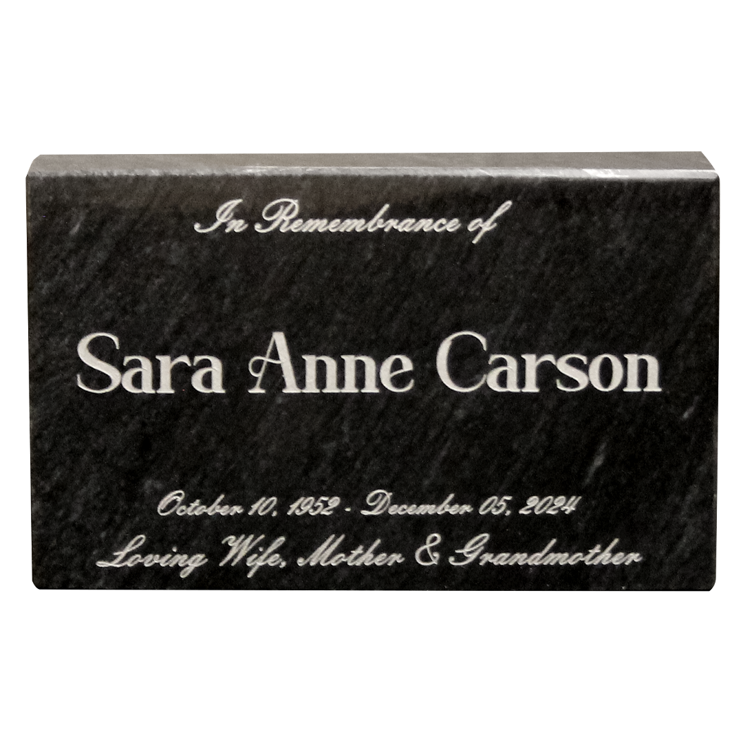 Niche Name Plaque Ebony