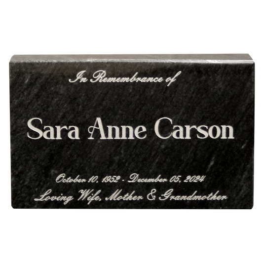 Niche Name Plaque Ebony