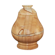 Equator Teak marble cremation urn with tan natural stone, dark brown and orange wood-like veining, and polished finish
