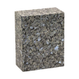 Rectangular Adult Urn of gray granite marble with a speckled pattern on a white background