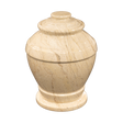 Monarch Cashmere Gray marble cremation urn with gray natural stone, white veining, and a polished seamless finish