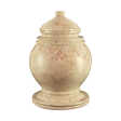Princess Cameo marble cremation urn with tan natural stone, brown and pink veining, and a polished seamless finish