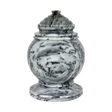 Princess Cashmere Gray marble cremation urn with gray stone, white and black veining, and elegant handcrafted memorial design