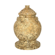 Princess Fossil Stone marble cremation urn with tan natural stone and unique fossilized marine patterns