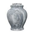 Serenity Cashmere Gray marble cremation urn with gray natural stone, white and black veining, and a polished finish