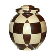 Triumph Cameo & Chocolate mosaic marble cremation urn with handcrafted natural stone pattern and polished finish