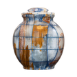 Triumph Onyx Blue mosaic marble cremation urn with handcrafted multicolor onyx stone in red, brown, green, and blue tones