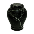 Embrace Green Zebra marble cremation urn with polished natural green marble and distinctive white veining