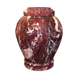 Embrace Red Zebra marble cremation urn with deep maroon natural stone and bold white, black, and gray veining