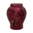 Embrace Red adult vase cremation urn crafted from rich red natural marble with dark veining and polished memorial design