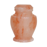 Carpel Himalayan Rock Salt keepsake urn with polished warm terracotta natural stone and white marbled veining