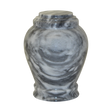 Embrace Cashmere Gray marble keepsake urn with natural gray stone veining and a seamless polished memorial finish