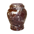 Embrace Red Zebra marble keepsake urn with natural stone veining and a seamless polished memorial design