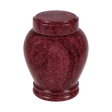 Embrace Red marble keepsake urn with natural stone veining and a seamless polished memorial design