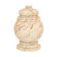 Princess Cameo marble keepsake urn in tan natural stone with brown and pink veining and a seamless polished finish