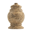 Princess Fossil Stone marble keepsake urn with natural fossil patterns in tan stone and a seamless polished finish