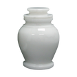 Serenity Antique White marble keepsake urn with natural white and light gray veining and a seamless polished stone finish