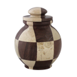 Triumph Cameo & Chocolate marble keepsake urn with handcrafted mosaic pattern in natural light and dark stone