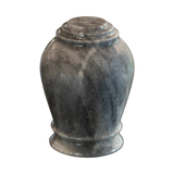 Embrace Cashmere Gray marble memento urn crafted from natural gray stone with soft veining and polished vase-shaped design