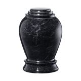 Embrace Ebony marble memento urn crafted from polished black natural marble with subtle veining in an elegant vase-shaped design