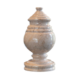 Princess Cameo marble memento urn crafted from natural beige stone with brown and pink veining in a compact memorial design