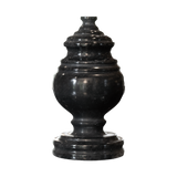 Princess Ebony marble memento urn crafted from black natural marble with gray and white veining in a compact memorial design