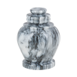 Serenity Cashmere Gray marble keepsake urn with polished mid-gray natural stone and soft white and black veining