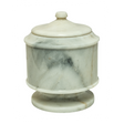 Antique White marble pet urn with warm ivory natural stone and subtle veining in a polished memorial finish