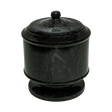 Ebony marble pet urn with polished black natural stone featuring bold white and light gray veining for a lasting memorial