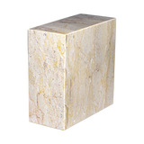 Sand Rectangle Cameo marble cremation urn with polished beige natural stone, subtle veining, and rectangular design
