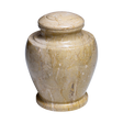Sand Vase Cameo marble cremation urn with polished warm beige natural stone and subtle veining in a classic vase design